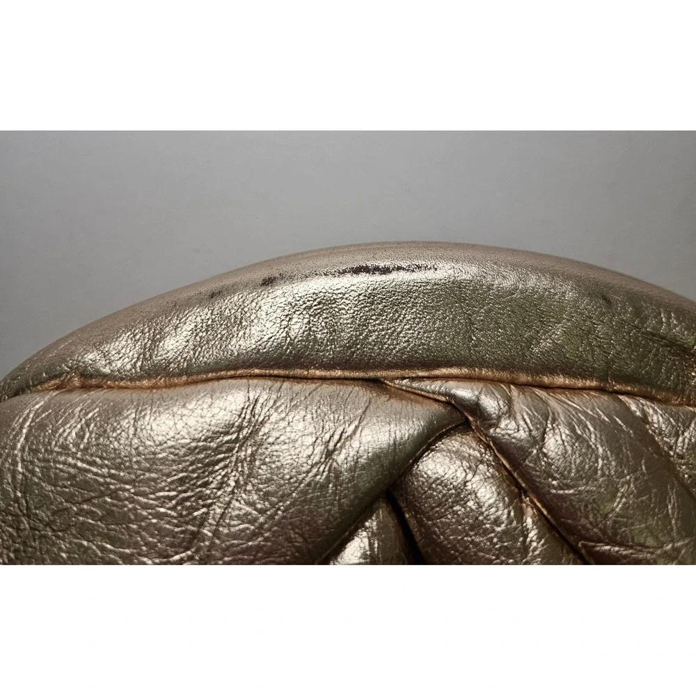 Park Avenue International Vintage 80s Gold Metallic Leather Pouch Clutch Bag USA